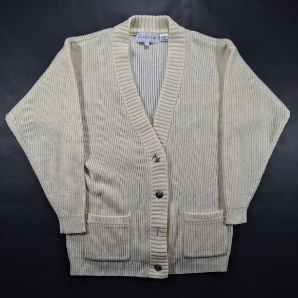 Vintage Highgate Ltd Women's Small Cardigan Sweater White Knit Long Sleeve - Picture 2 of 14